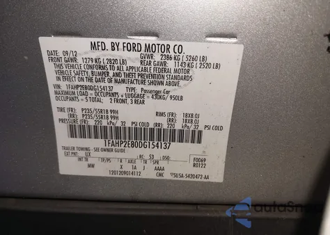 2013 Ford Taurus Sel from USA, damaged, VIN 1FAHP2E80DG154137